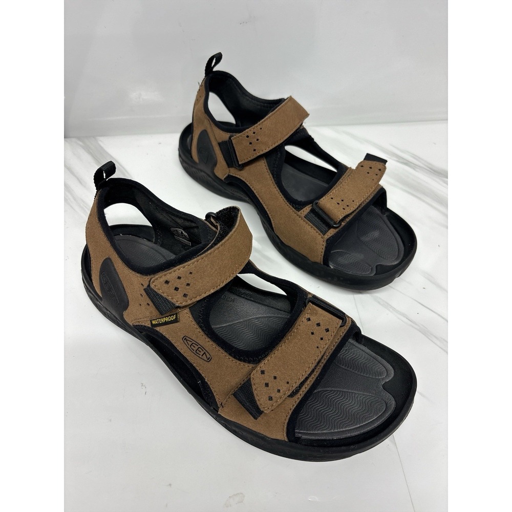 Keen Sandals Mens 10 Drift Creek Two Strap Brown Comfort Open Toe Flats 1026225